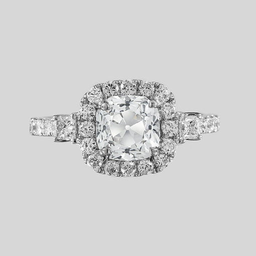natural round diamond 3ct ring front view