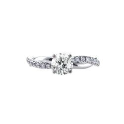Anniversary Ring Twisted Style Old Cut Round Diamonds 2 Carats