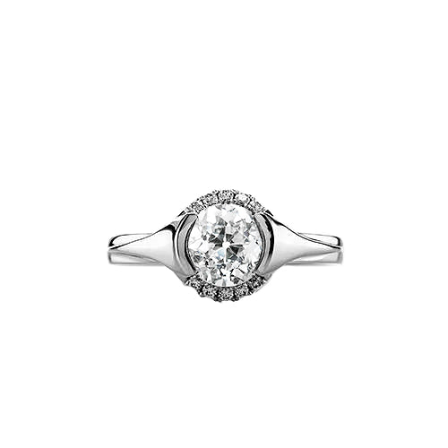 Halo Engagement Round Bezel Set Old European Diamond Ring 1.50 Carats