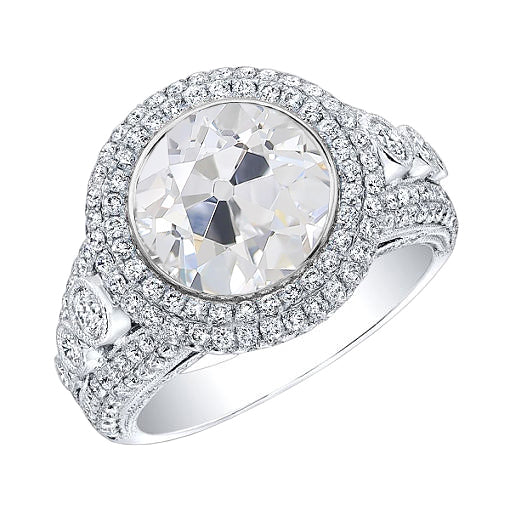 Double Halo Round Old Miner Diamond 