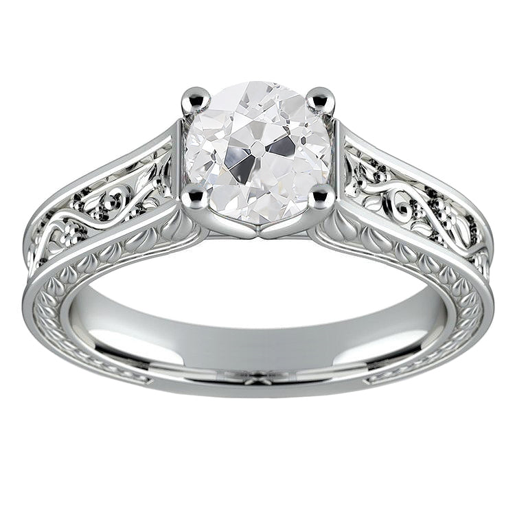 Antique Style New High Quality Wedding Solitaire White Gold Diamond Anniversary Ring 