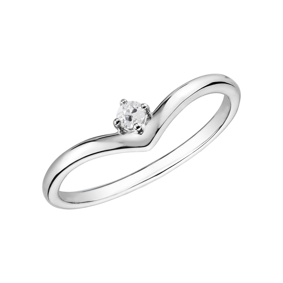 Promise  Fancy Wedding Engagement White Gold Diamond Solitaire Ring 