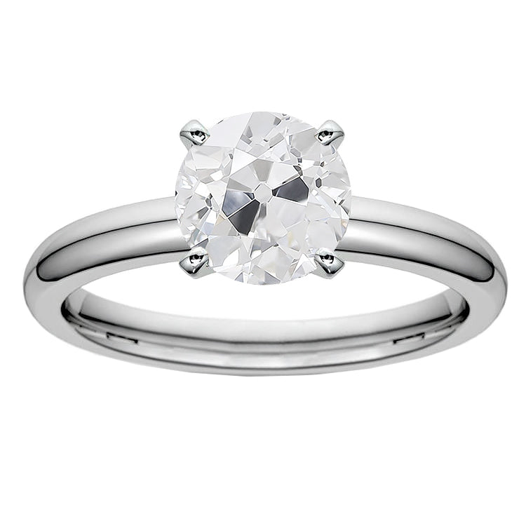 Fancy Princess Cut  Sparkling Vintage Style White Gold Diamond Solitaire Ring 