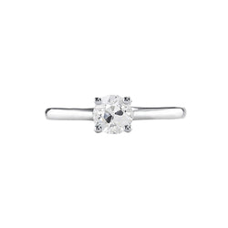 Round Natural Earth Mined Diamond Old Cut Ring 0.75 Carats Solitaire Small Table Gold 14K