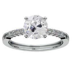 Round Old Miner Diamond Jewelry 3.50 Carats 14K Gold Anniversary Ring