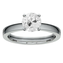 2.50 Carats Old Mine Cut Solitaire Ring 4 Prong White Gold 14K Jewelry Natural Earth Mined Diamond
