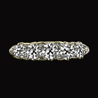 Women's Wedding Anniversary Yellow Gold Band Round Old Miner Diamond