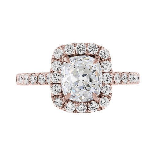 natural round diamond 3.90ct ring front view