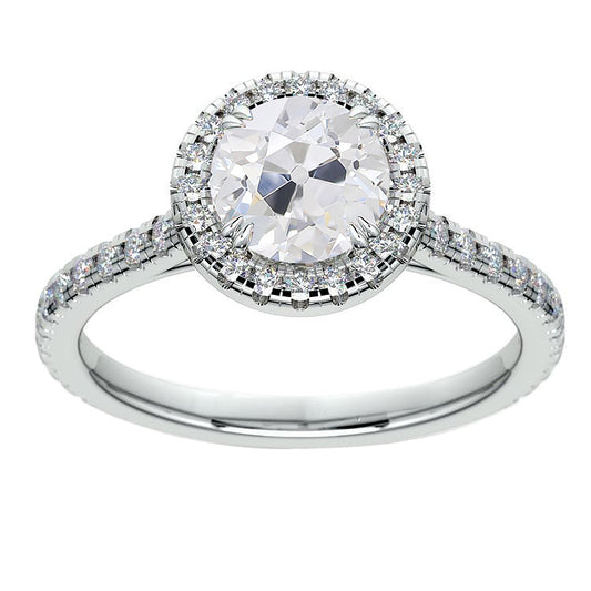 natural round diamond 4.50ct ring front view