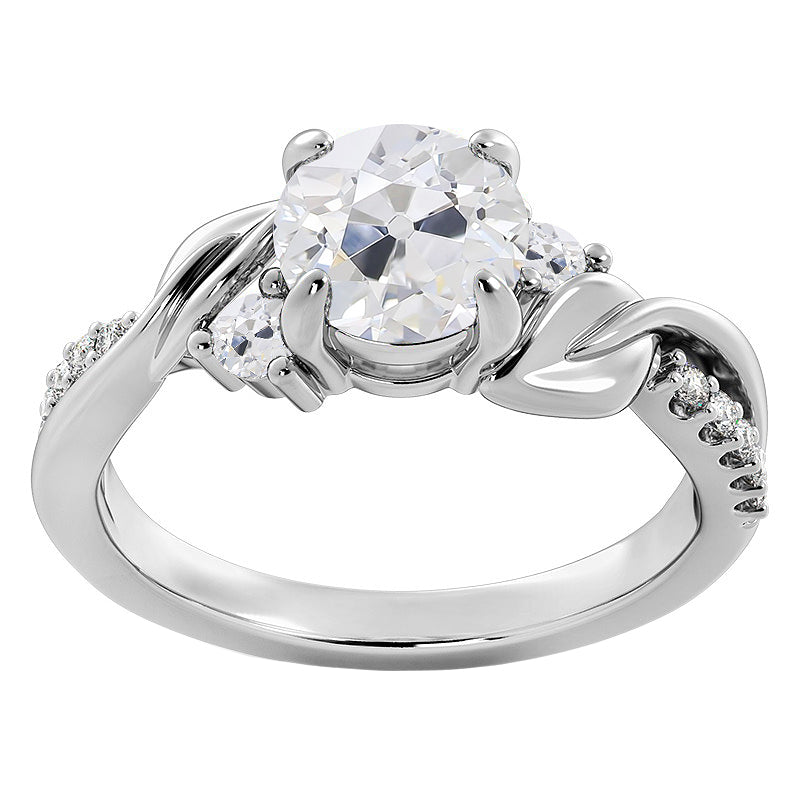 Anniversary Wedding Solitaire Ring with Accents White Gold Diamond