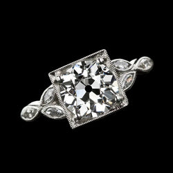 Anniversary Ring Marquise & Round Old Miner Real Natural Earth Mined Diamonds 2.50 Carats