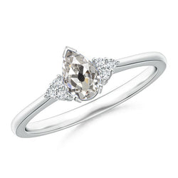 Anniversary Ring Old Cut Pear & Round Diamond Jewelry 2.50 carats