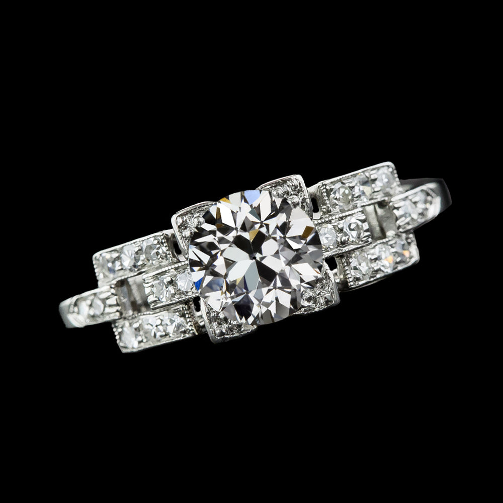natural round diamond 3.25ct ring front view