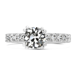 Anniversary Ring Old Mine Cut Natural Earth Mined Diamond Double Prong Set 6 Carats