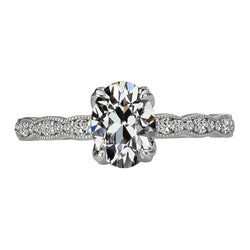 Anniversary Ring Oval Old Mine Cut Real Natural Earth Mined Diamond Gold 6.50 Carats