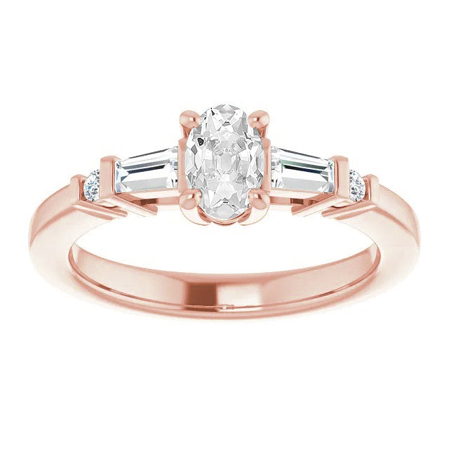 Anniversary Rose Oval Old Miner Diamond Ring