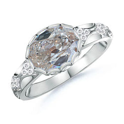 Anniversary Ring Ovalish Old Miner Diamond 2.50 Carats Jewelry