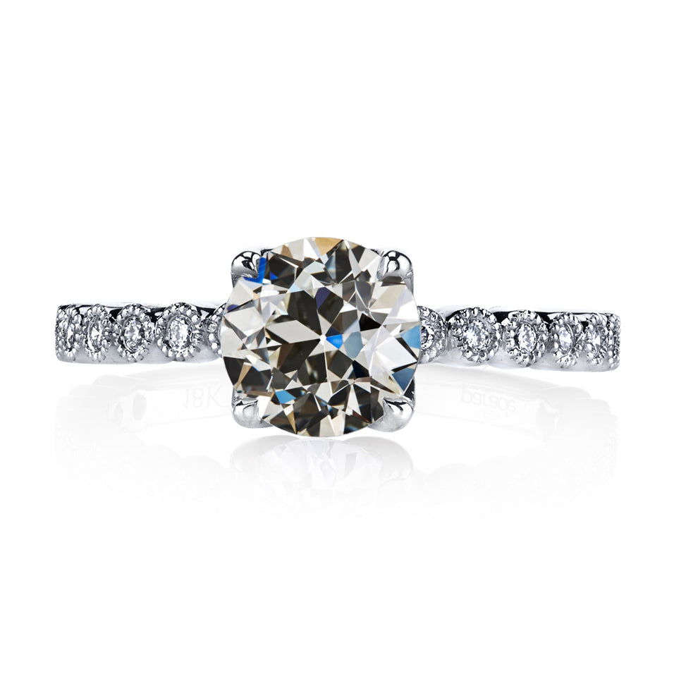 natural round diamond 3.50ct ring front view