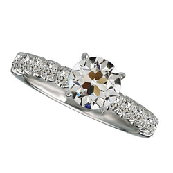 Anniversary Ring Round Old Mine Cut Real Natural Earth Mined Diamond 4 Prong Set 5.50 Carats