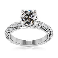 Genuine   Anniversary Ring Round Old Miner Diamond 4 Prong Set 5.75 Carats