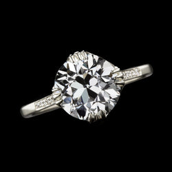 Anniversary Ring Round Old Miner Genuine Natural Earth Mined Diamond Triple Prong Set 4 Carats