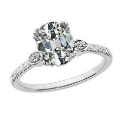 Anniversary Ring With Accents Oval Old Mine Cut Diamond 4.50 Carats