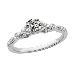 Anniversary Ring With Accents Round Old Mine Cut Genuine Natural Earth Mined Diamond 2.25 Carats