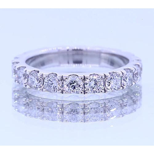 Anniversary Band Round Natural Earth Mined Diamond White Gold Jewelry 3.50 Carats