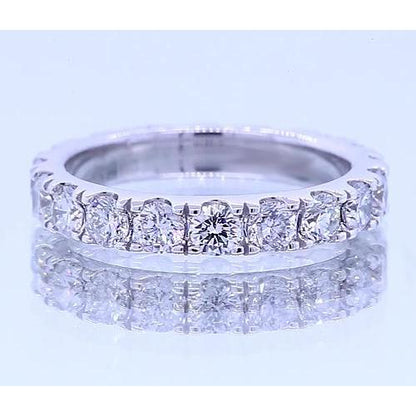 Anniversary Band Round Natural Earth Mined Diamond White Gold Jewelry 3.50 Carats