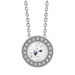 Natural Diamond Pendant 3.50ct - White Gold 14K