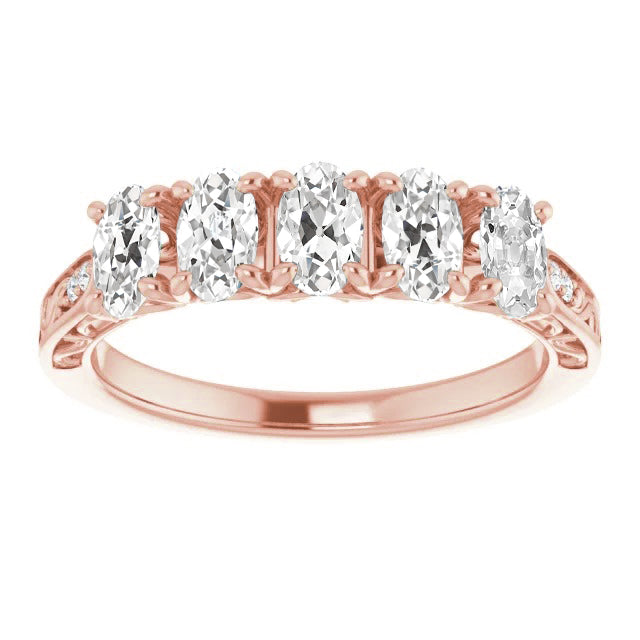 Antique Style Half Eternity Band
