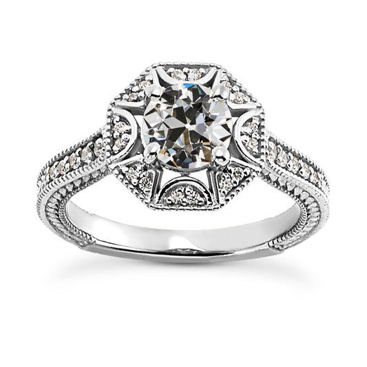 natural round diamond 4.25ct ring front view
