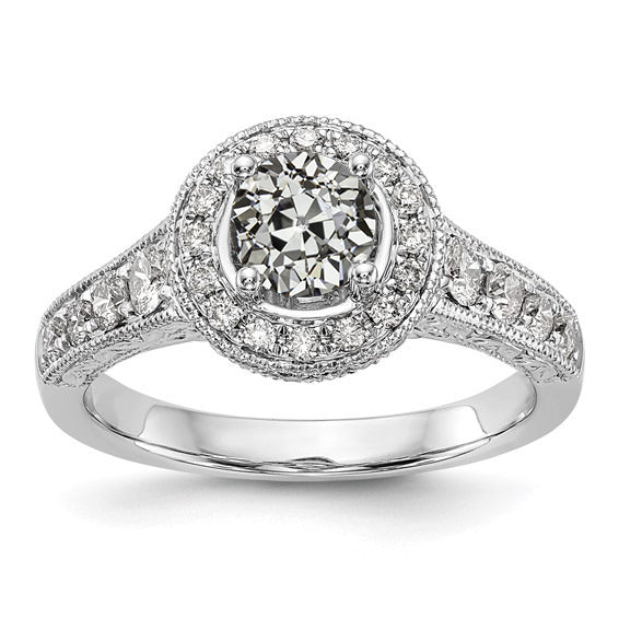 natural round diamond 3.25ct ring front view
