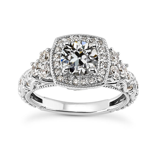 natural round diamond 4ct ring front view
