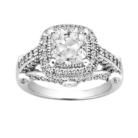 Halo Round Old Miner Diamond Ring