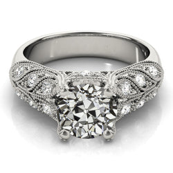 Antique Style Lady's Ring Old Mine Cut Genuine Natural Earth Mined Diamond 3.50 Carats Gold