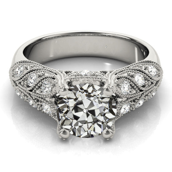 Lady's Wedding Anniversary  Ring Old Miner Cut Diamond Gold