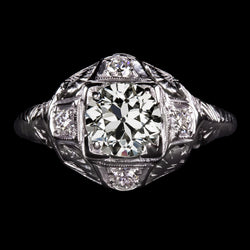 Antique Style Lady’s Ring Round Old Mine Cut Natural Earth Mined Diamond 3 Carats