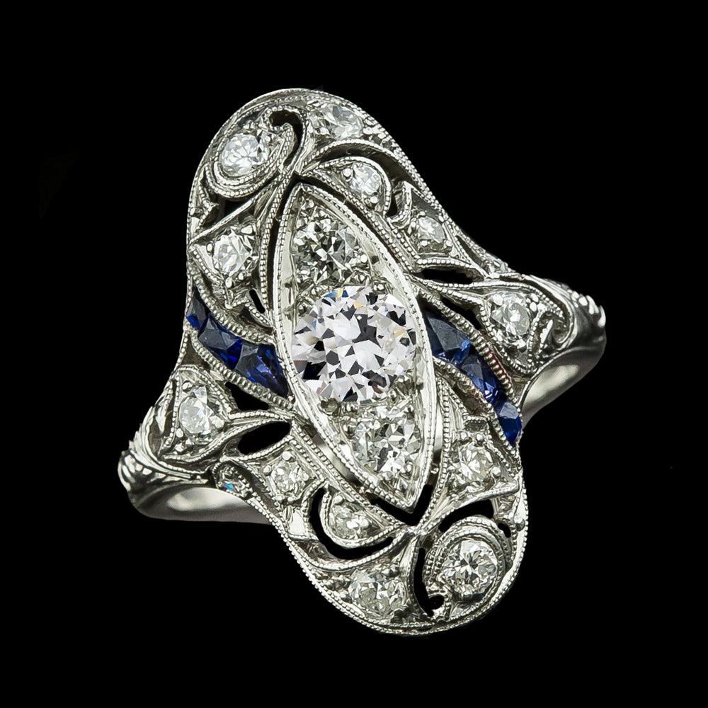 Antique Style Old Cut Round Diamond Ring