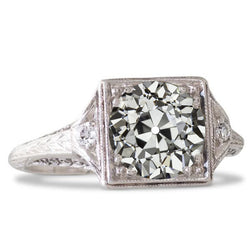 Antique Style Old Miner Women's Real Natural Earth Mined Diamond Ring Filigree 3.25 Carats