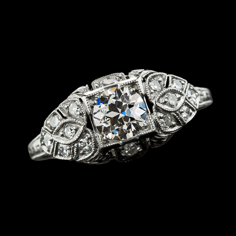 Antique Style Round Diamond Ring