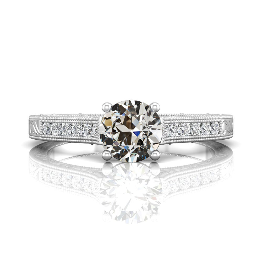 Round Old European Diamond Engagement Ring