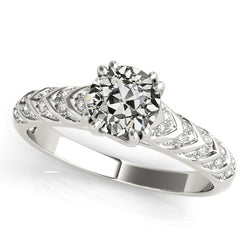 Antique Style Round Old Cut Natural Earth Mined Diamond Ring White Gold 4.50 Carats