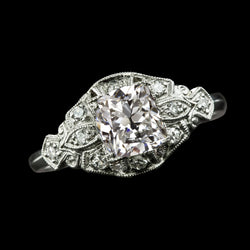Antique Style Round Old Mine Cut Natural Earth Mined Diamond Ring 3.25 Carats Milgrain