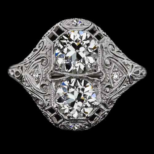 Antique Style Round Old European Diamond Ring