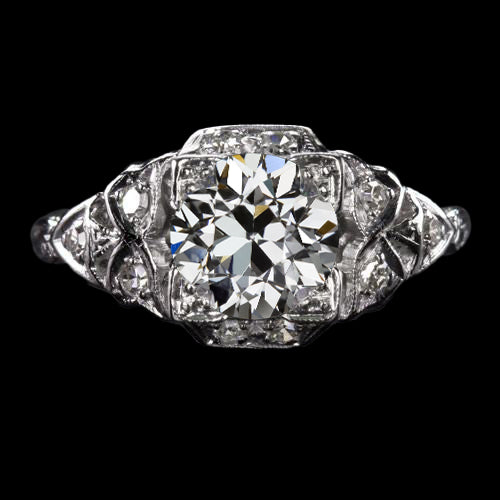 Antique Style Round Old European Diamond Ring