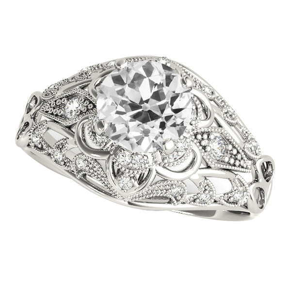 Antique Style Round Old Miner Diamond Ring