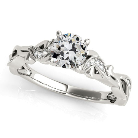 Antique Style Old Miner Diamond Ring Prong Set