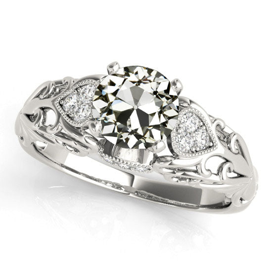 Round Old Miner Diamond Wedding Ring