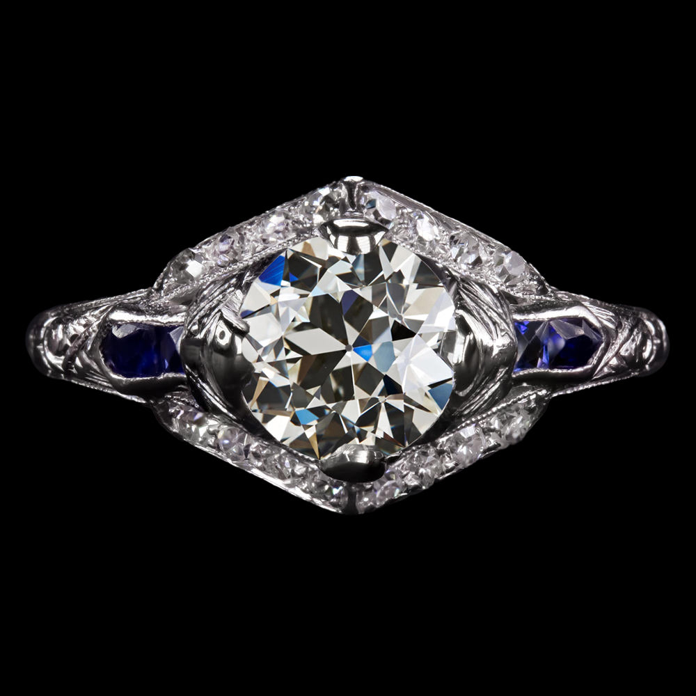 natural round diamond 4.25ct ring front view